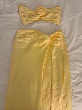 Yellow Two-Piece Strapless Set